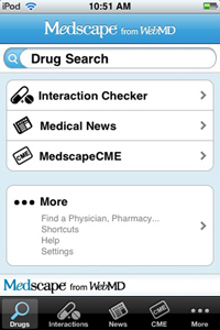 launch Medscape iPhone app