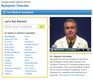 How do you use symptom checkers on medical websites?