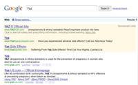 Yaz pilots Google sponsored links format