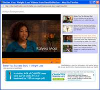 A Chantix banner ad accompanies health-related videos from HealthiNation A Chantix banner ad accompanies health-related videos from HealthiNation