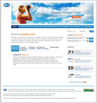 Pfizer unveils new consumer Web site Pfizer unveils new consumer Web site