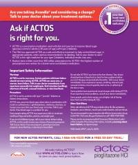 DTC ads for Takeda’s Actos diabetes drug are, once again, jumping following Avandia regulatory woes DTC ads for Takeda’s Actos diabetes drug are, once again, jumping following Avandia regulatory woes