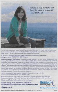 Boniva print ad hyped efficacy, says DDMAC Boniva print ad hyped efficacy, says DDMAC