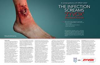 CDM produced this piece promoting the antibiotic Zyvix CDM produced this piece promoting the antibiotic Zyvix