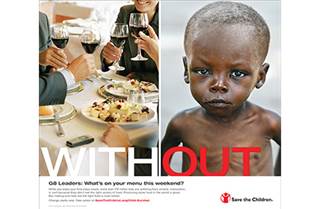 This piece from ghg promoted the hunger-relief efforts of the Save the Children Federation This piece from ghg promoted the hunger-relief efforts of the Save the Children Federation
