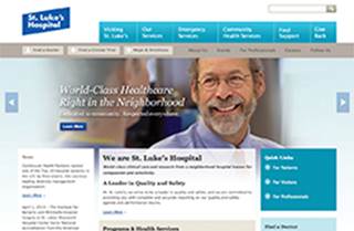 The website for St. Luke's Hospital The website for St. Luke's Hospital