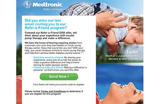 A piece promoting Medtronic's Refer-a-Friend program A piece promoting Medtronic's Refer-a-Friend program