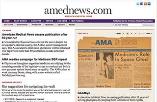 AMA has closed the book on American Medical News AMA has closed the book on American Medical News