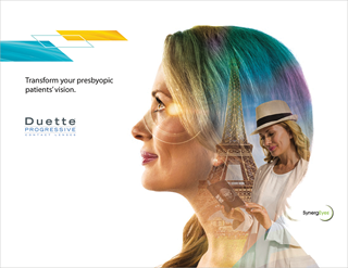 DevicePharm's brochure cover for Duette progressive contact lenses' Synergeyes corporate and product portfolio campaign DevicePharm's brochure cover for Duette progressive contact lenses' Synergeyes corporate and product portfolio campaign